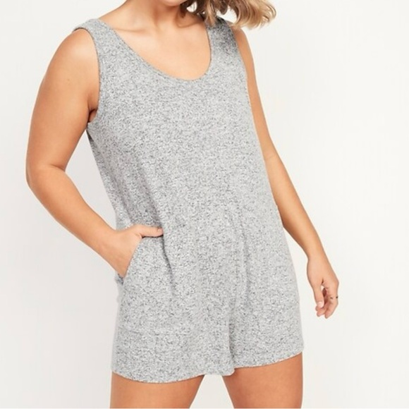 Old Navy Pants - Old Navy Heather Gray Sleeveless Tank Romper